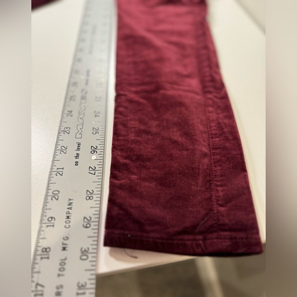 AG Velour Pants Skinny High Rise Velvet The Farrah Maroon/Merlot SZ 28 LIKE NEW! - Picture 15 of 16